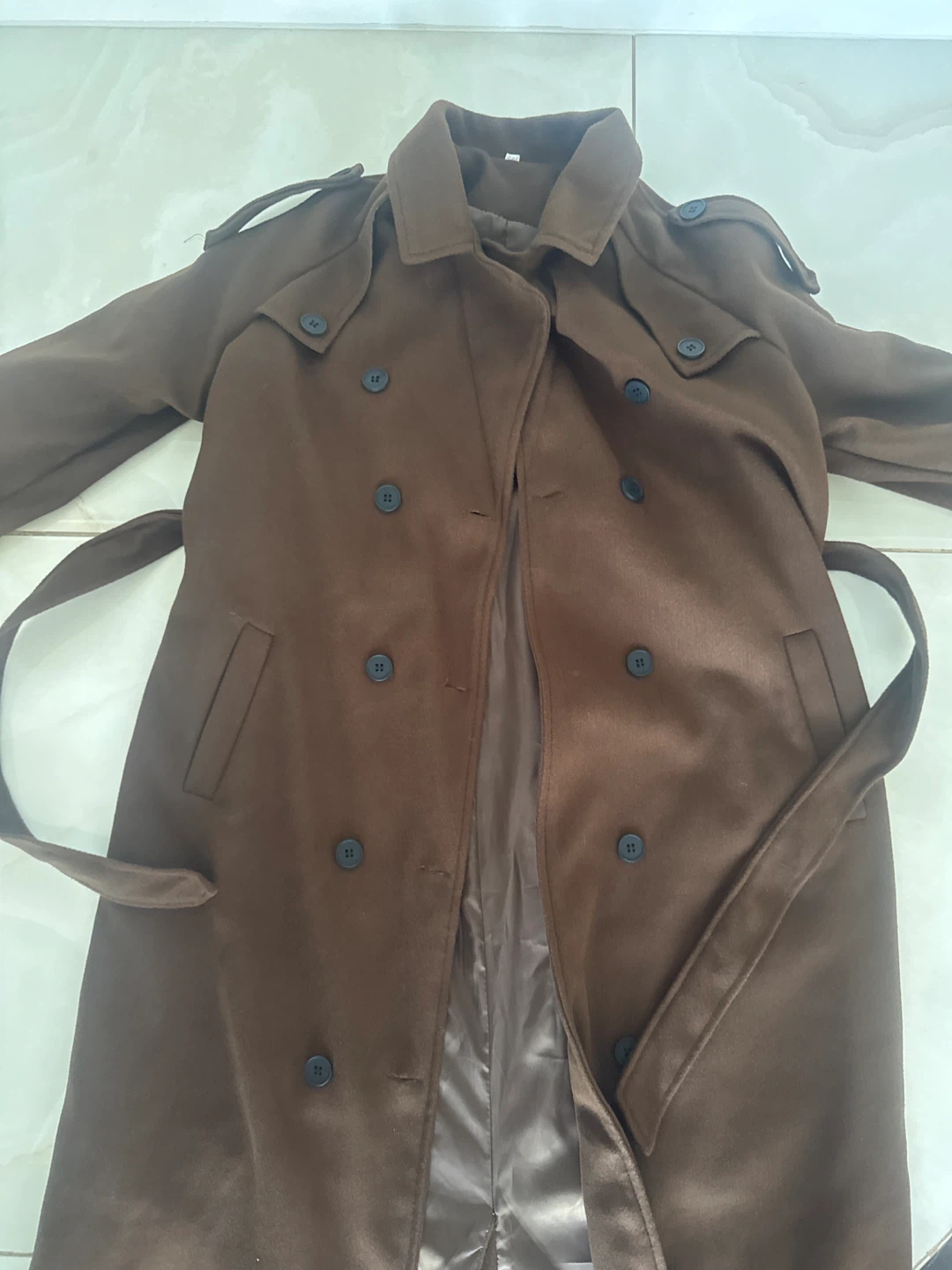 Brown Long Trench Coat - photo 2