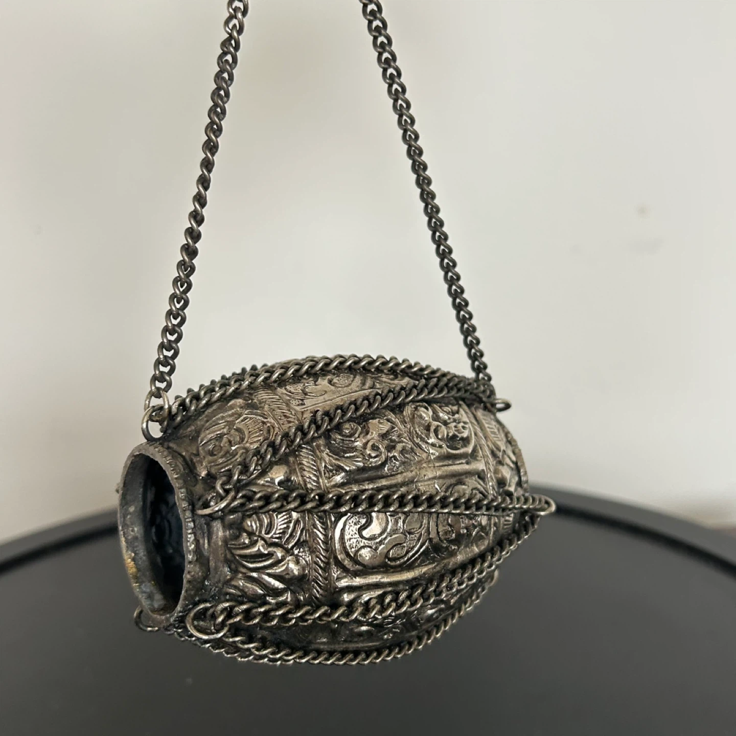 Vintage Southeast Asian Repoussé Hanging Vessel