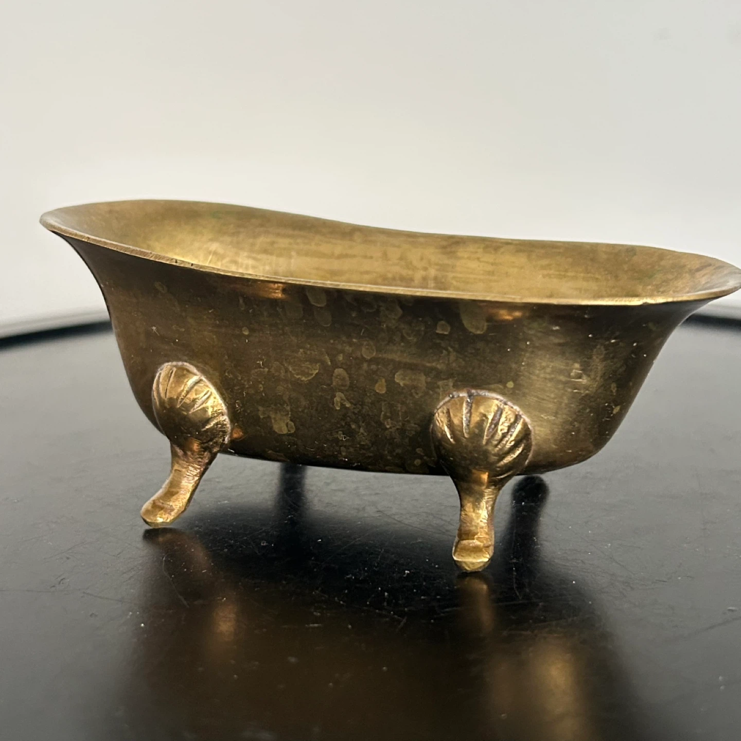 Vintage Brass Miniature Clawfoot Bathtub