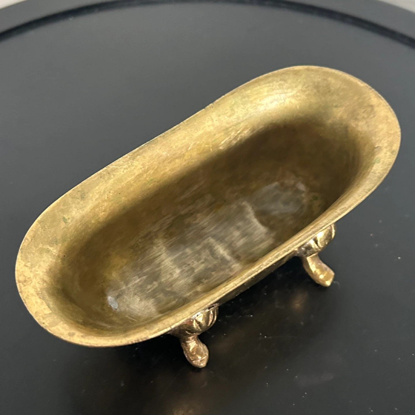 Vintage Brass Miniature Clawfoot Bathtub - photo 3