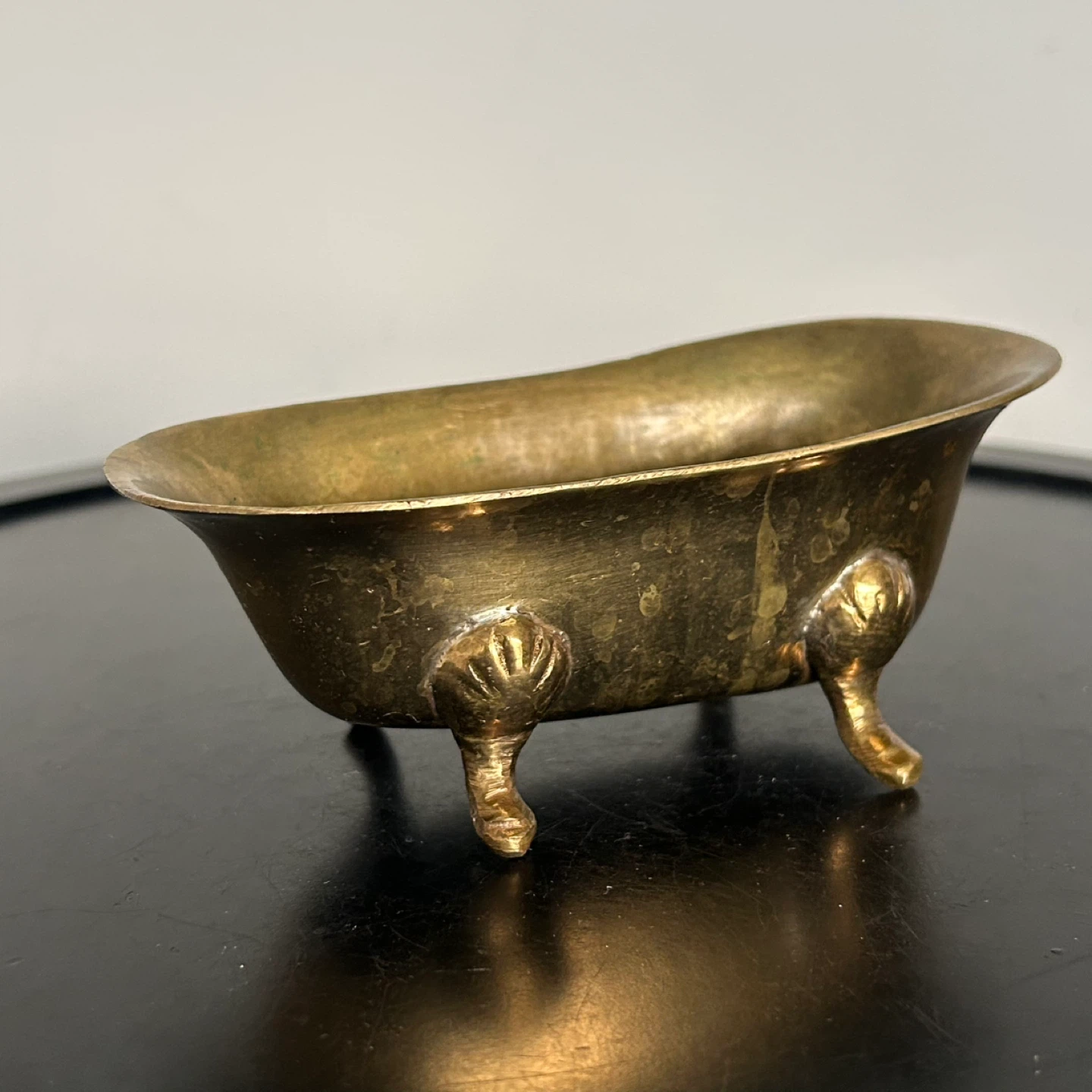 Vintage Brass Miniature Clawfoot Bathtub - photo 4