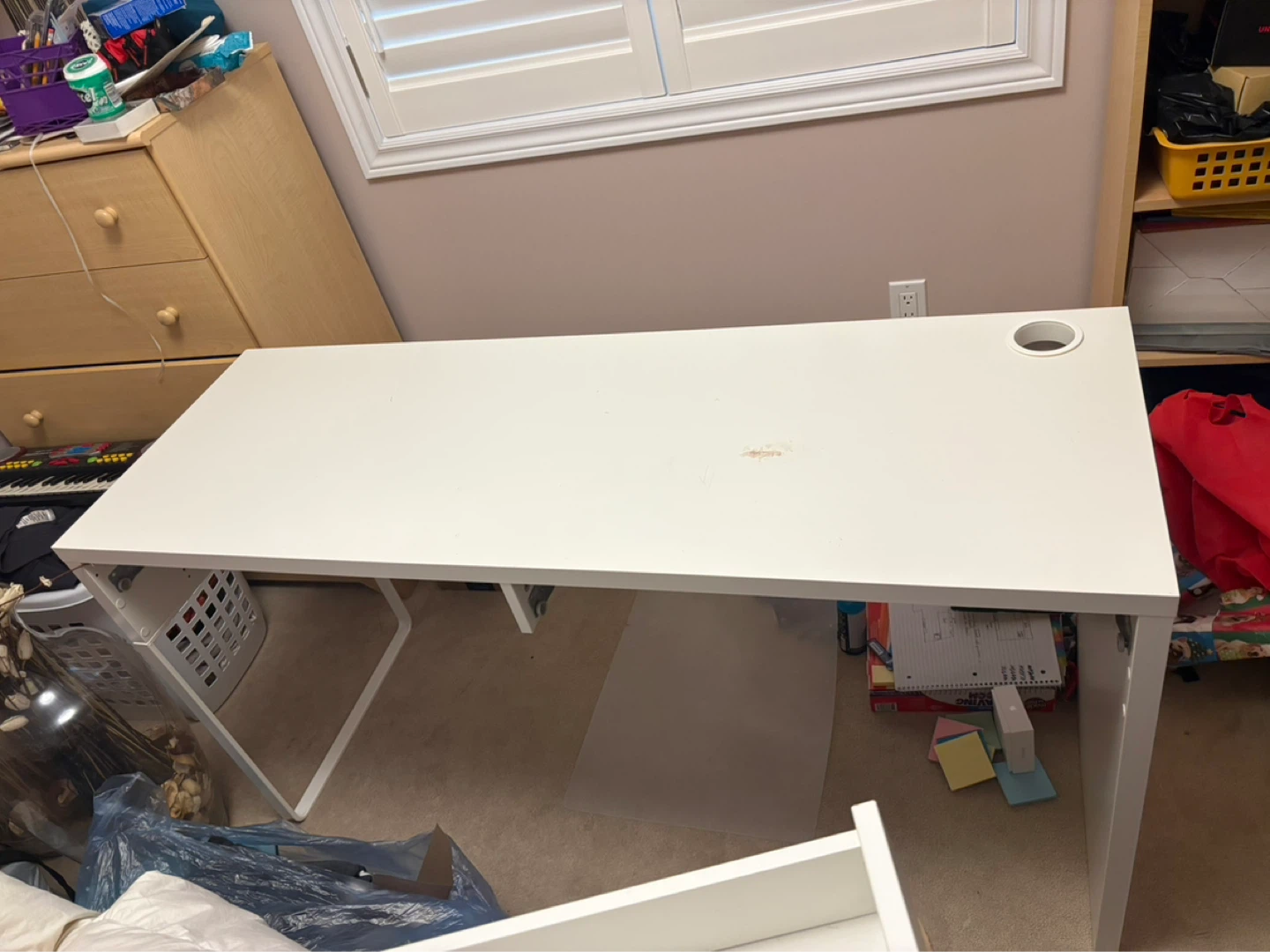 White Desk with 2 Drawers