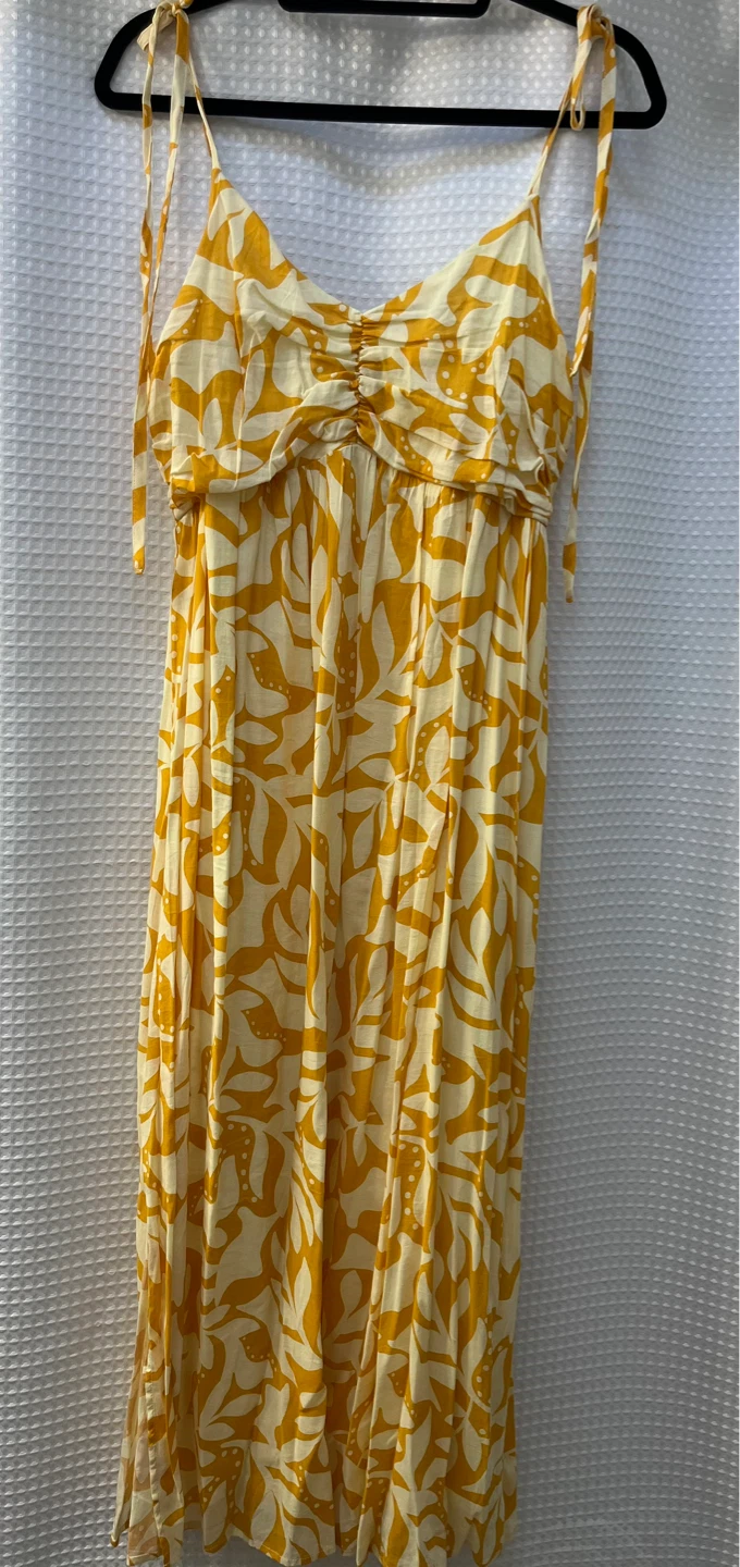 Gap Women's Yellow Floral Maxi Dress Size L