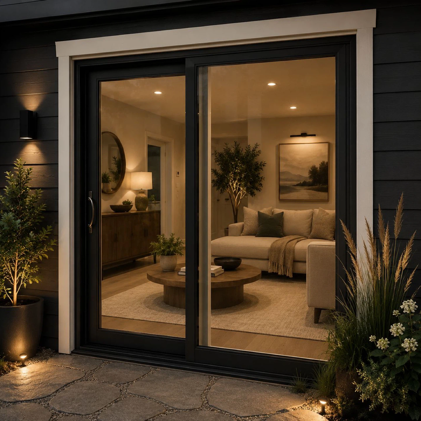 Modern Black Sliding Patio Door