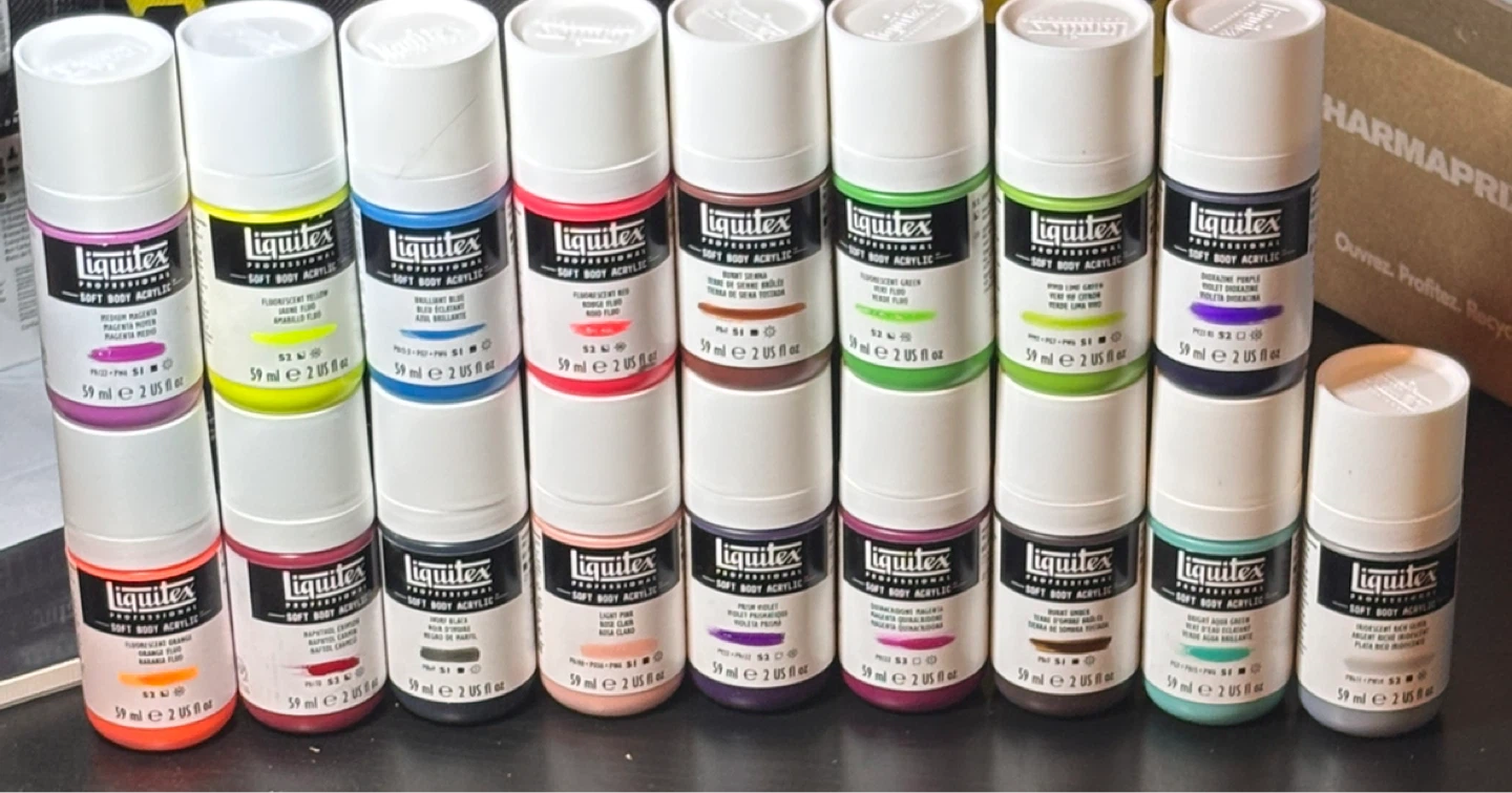 Liquitex® Professional Soft Body Acrylic Bottles 2oz. Lot of 17