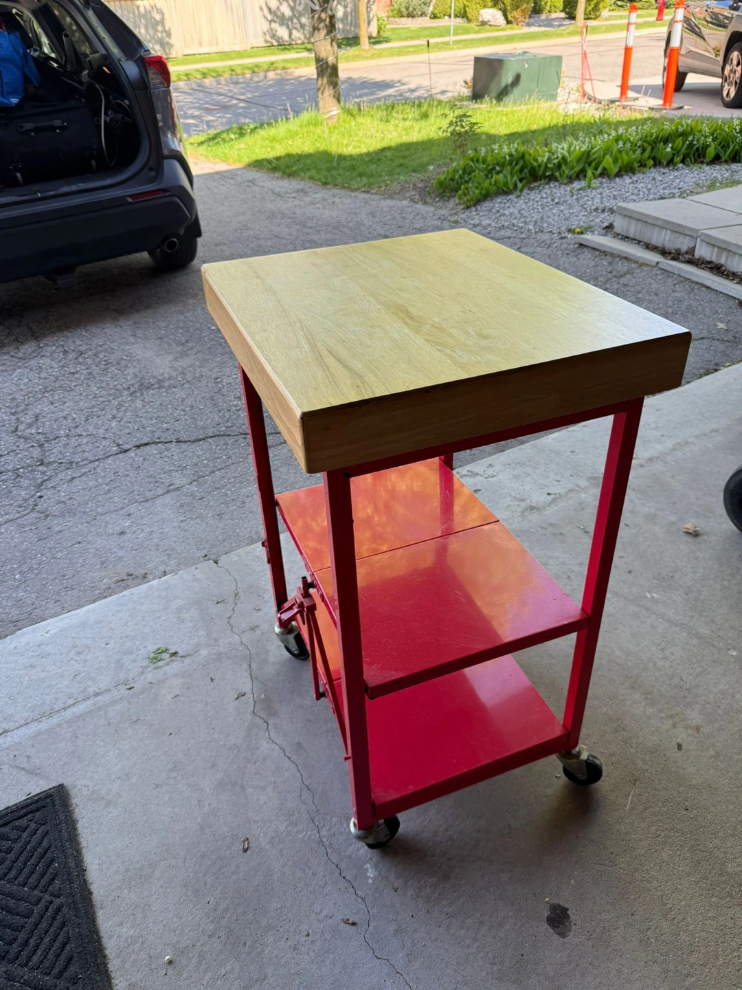 CONTENT SALE - Kitchen Cart with Butcher Block Top