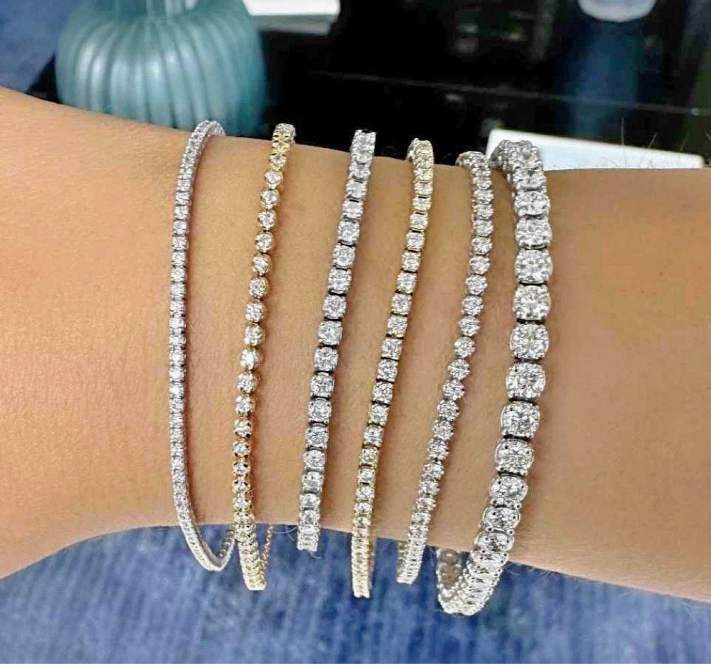 Natural or Lab Diamond Tennis Bracelets