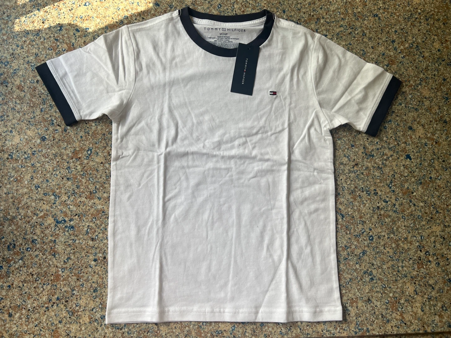 Tommy Hilfiger White Ringer T-Shirt Size S/P
