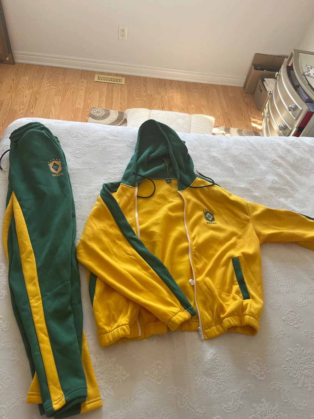 Brazil Tracksuit Set - Yellow and Green