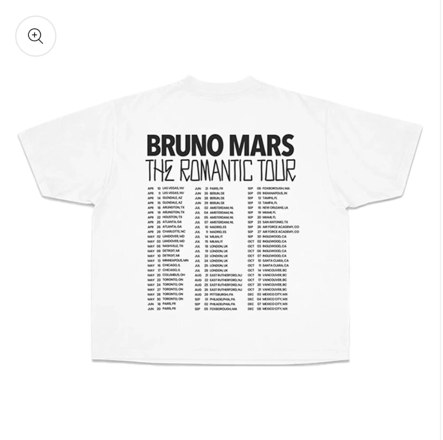 Bruno Mars The Romantic Tour Tee - Small - photo 2