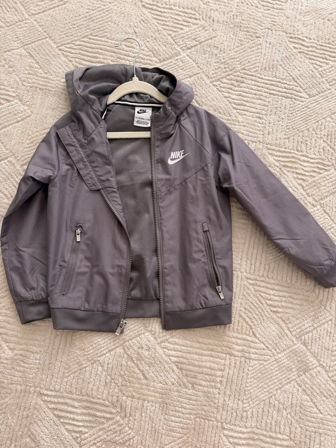 Nike Hooded Windbreaker Jacket and Tracksuit Set - Gray - photo 2