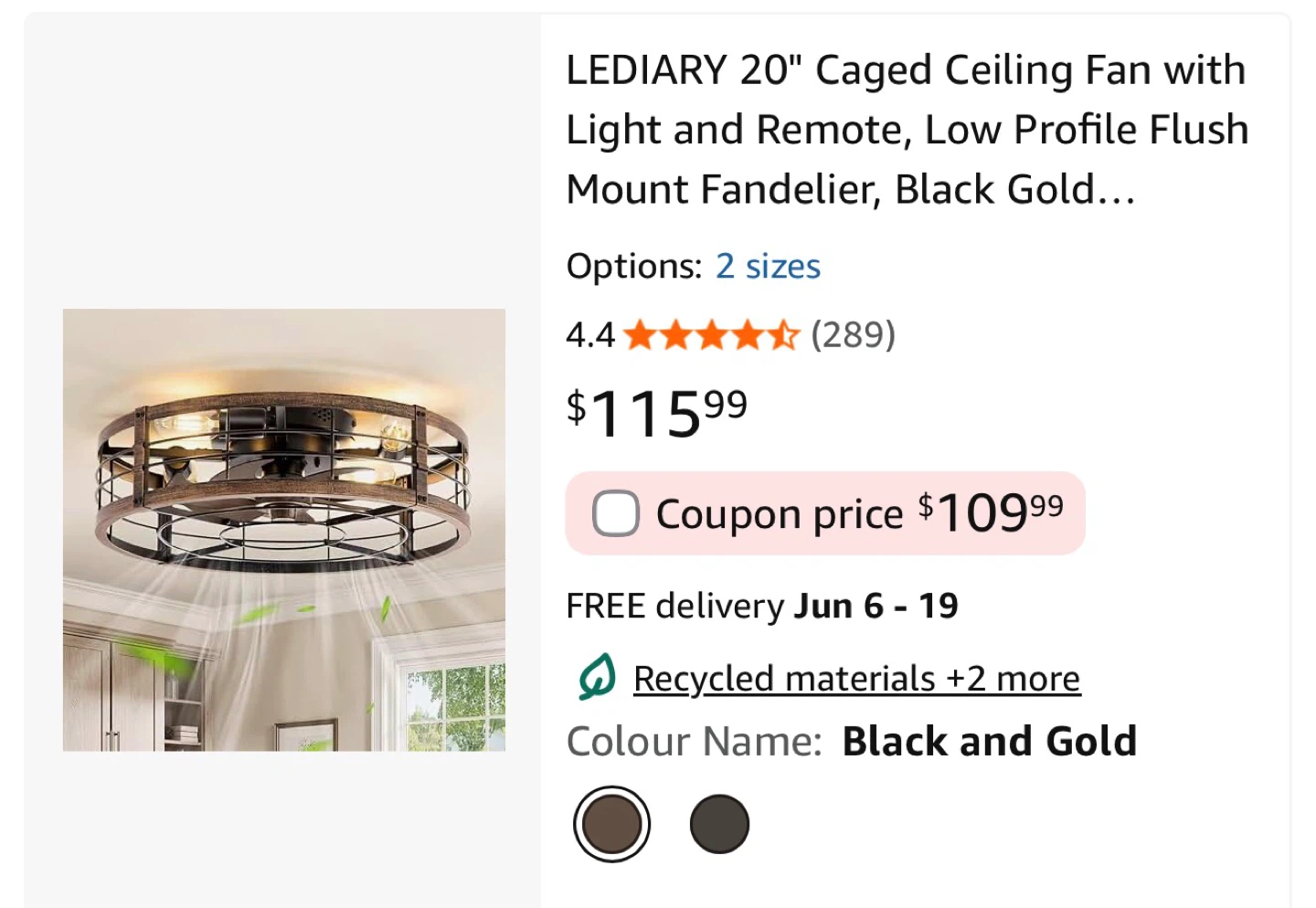 Ceiling Fans 20" Caged Ceillin New - photo 3