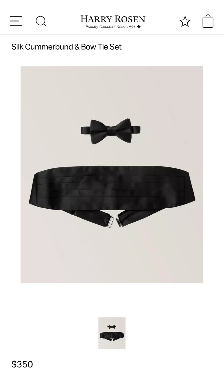 Black Silk Cummerbund & Bow Tie & Pocket Square - photo 5