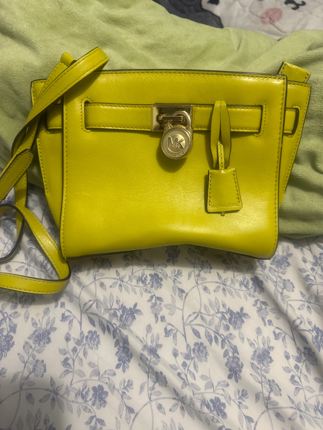Michael Kors Leather Crossbody Bag - Fluorescent Yellow
