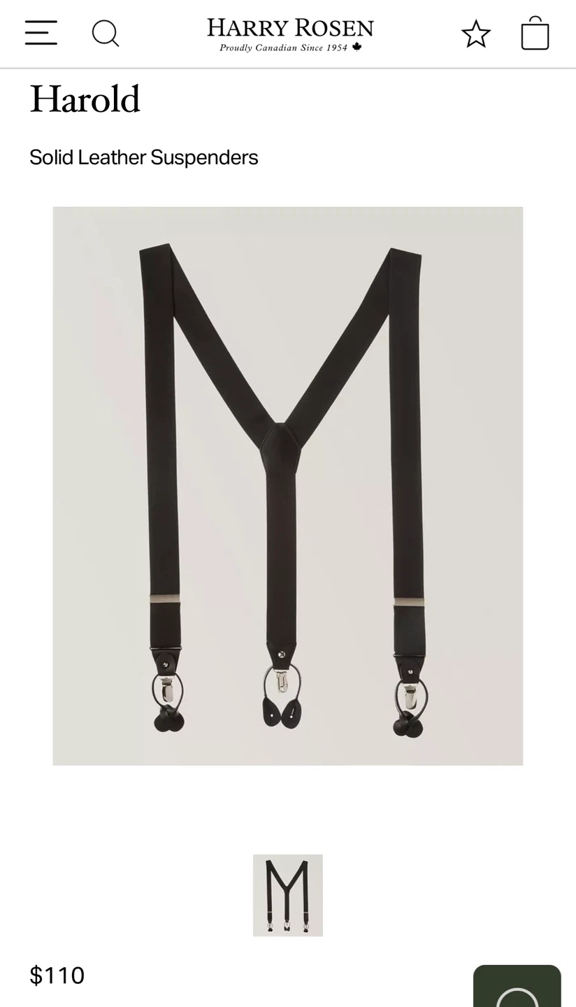 Harry Rosen Leather Suspenders NEW - photo 4
