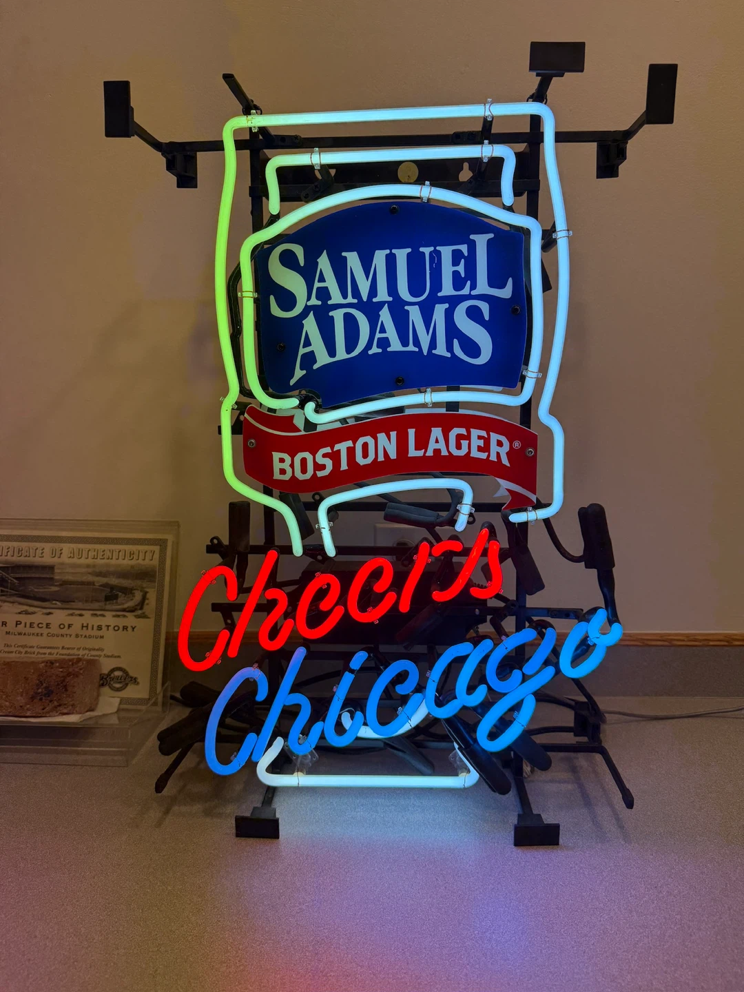 $1200 Neon signs Cubs, Bulls,Sam Adams and Busch.