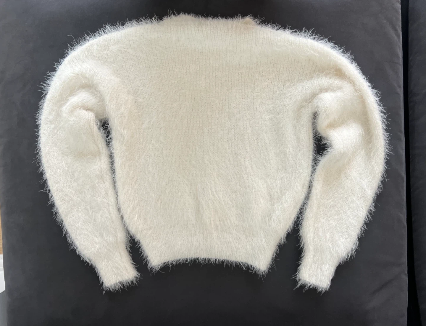 Cream Fuzzy Neck Sweater - photo 3