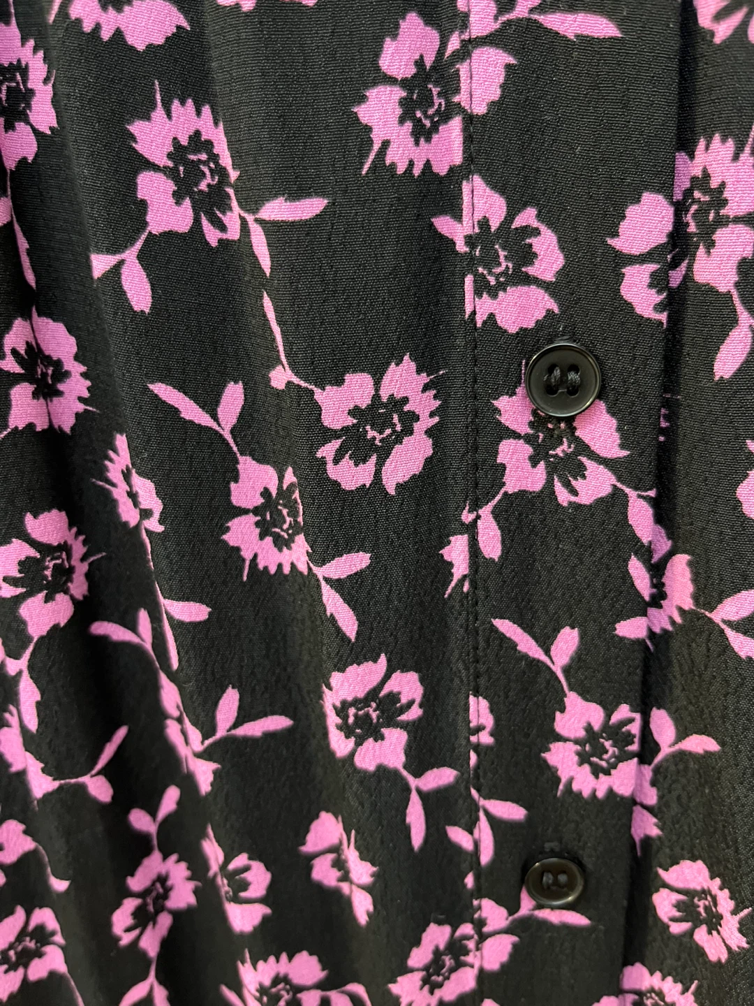 ZARA Black Pink Floral Button-Front Midi Dress - photo 3