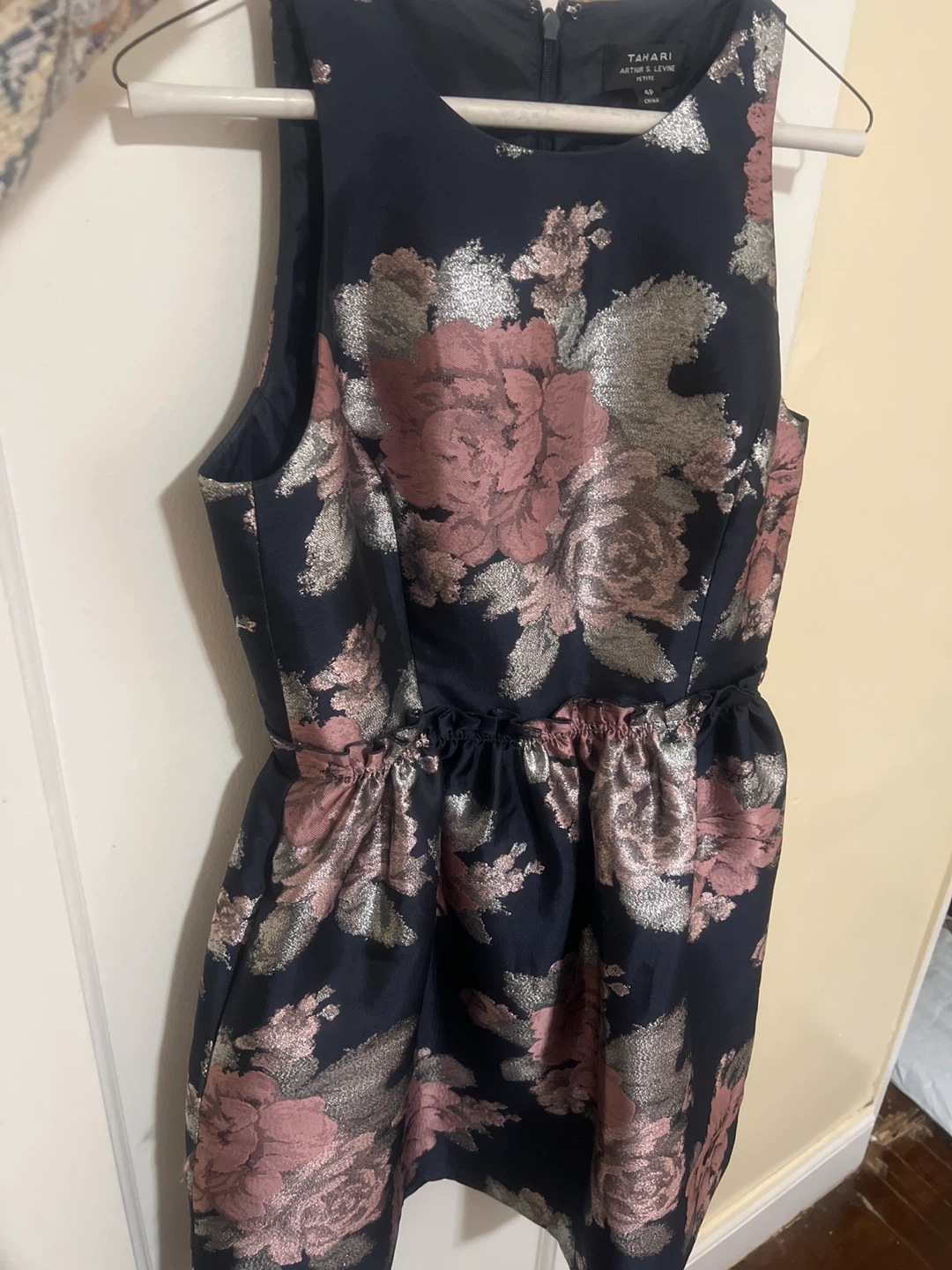Tahari Arthur S. Levine Petite Navy Floral Dress