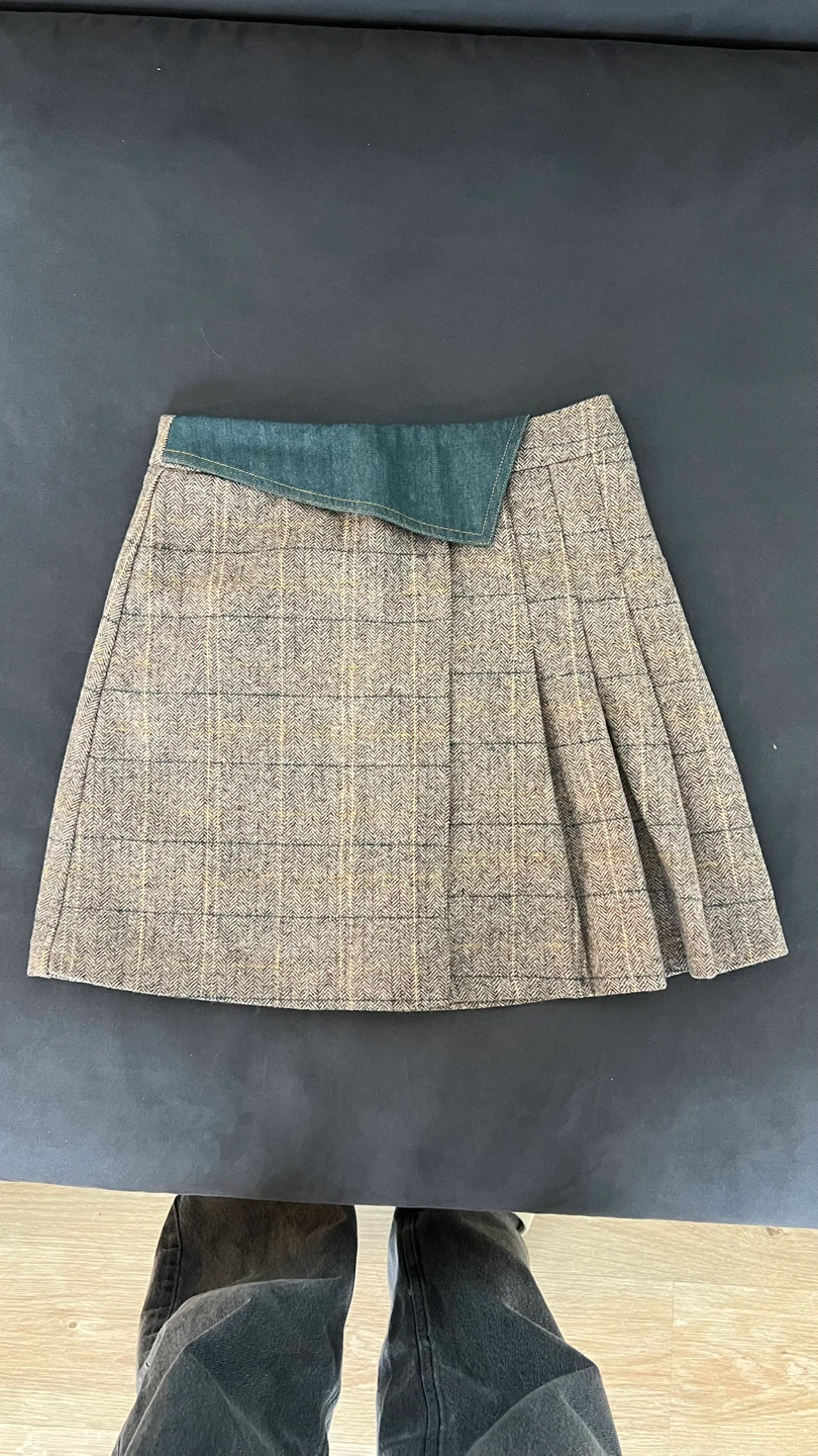 Plaid Pleated Mini Skirt
