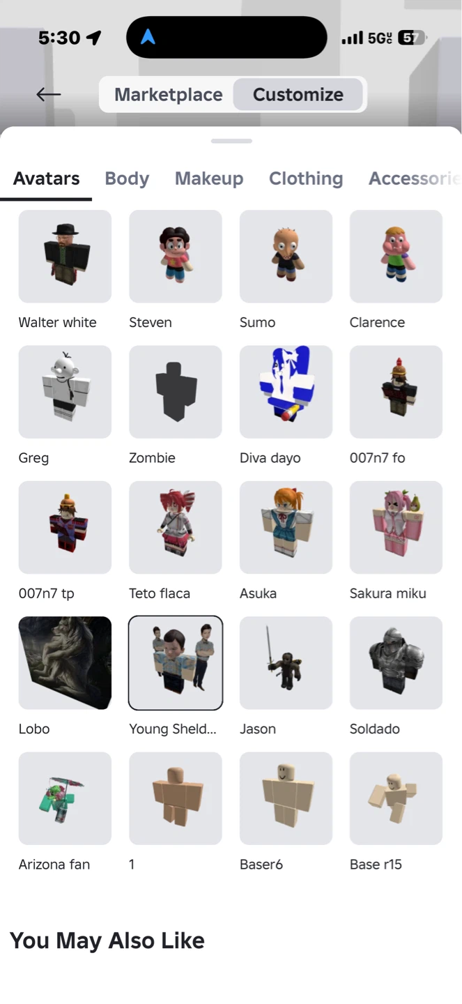 Roblox account whit avatars and things