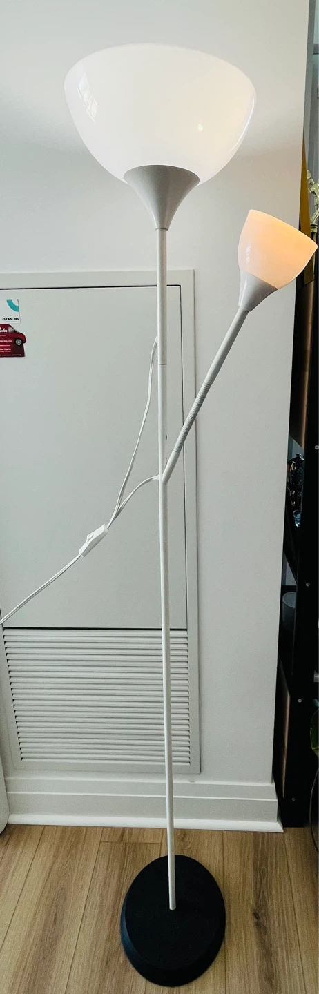 White Floor Lamp with Two Lights