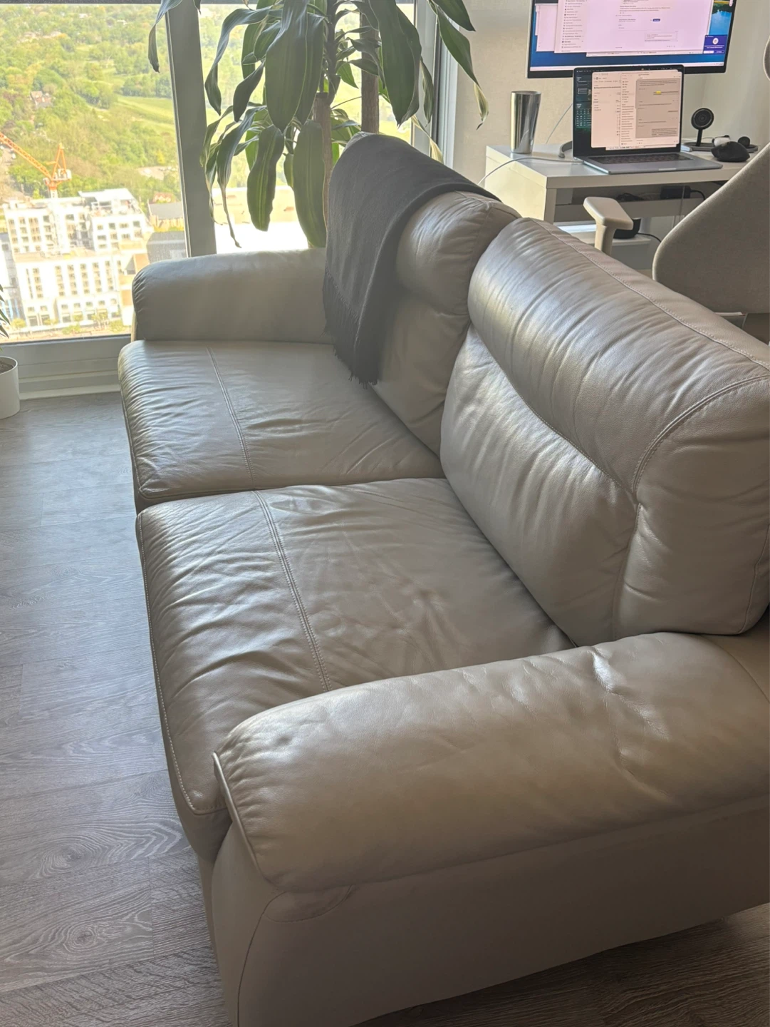Leather Sofa + free coffee table - photo 4