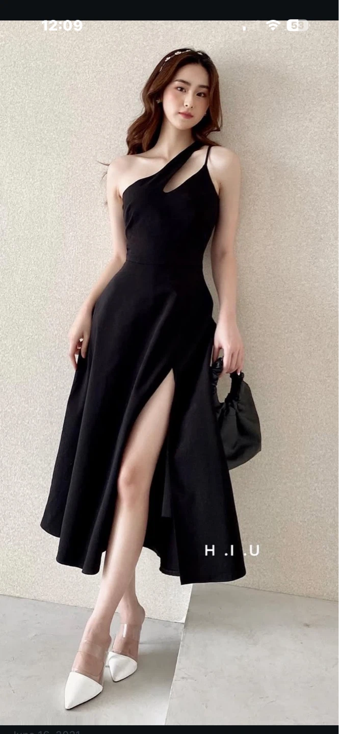 Black One-Shoulder Cutout Midi Dress. $30 - photo 2