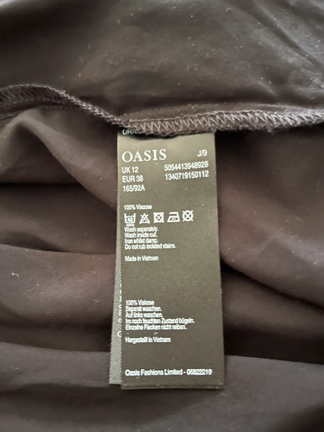 Oasis Black Tie Neck Dress Size 12 - photo 5