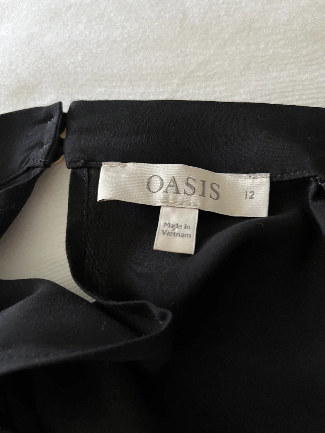 Oasis Black Tie Neck Dress Size 12 - photo 4