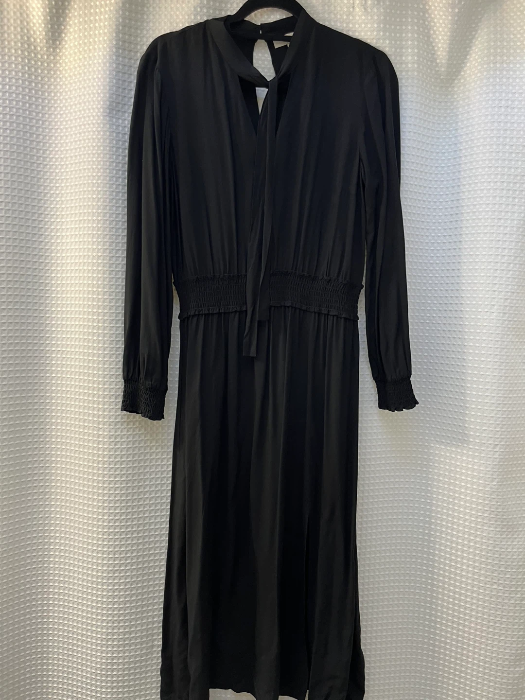 Oasis Black Tie Neck Dress Size 12