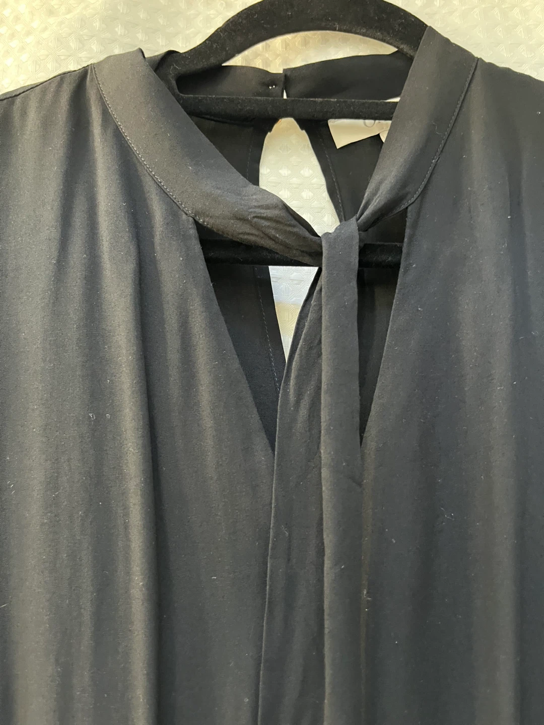 Oasis Black Tie Neck Dress Size 12 - photo 2