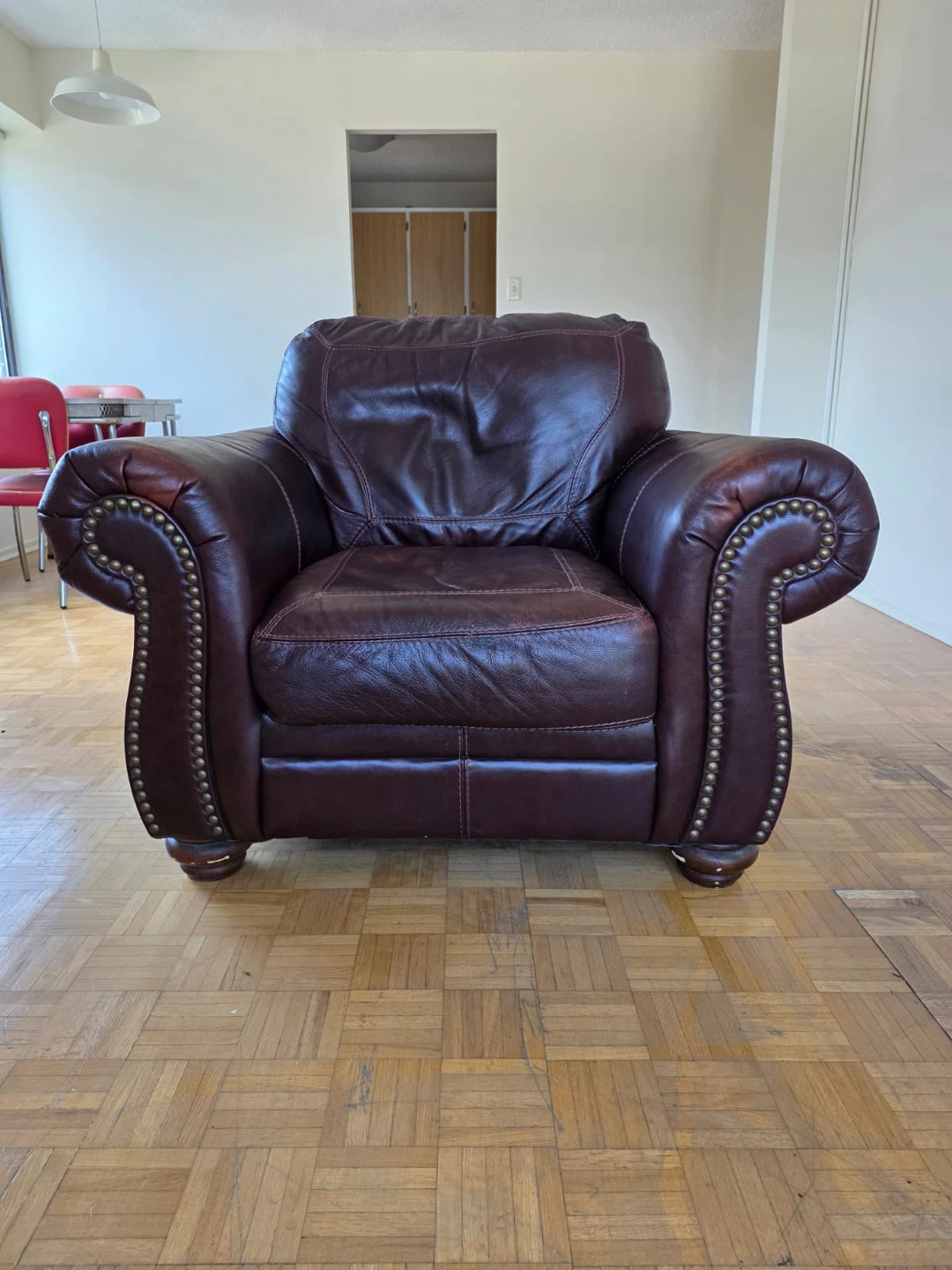 Dark Brown Leather Armchair