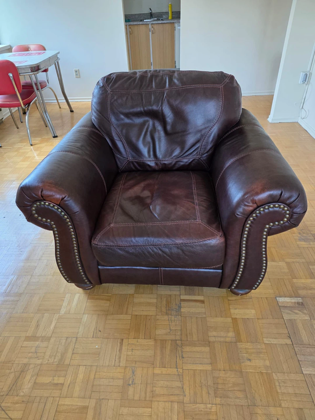 Dark Brown Leather Armchair - photo 2