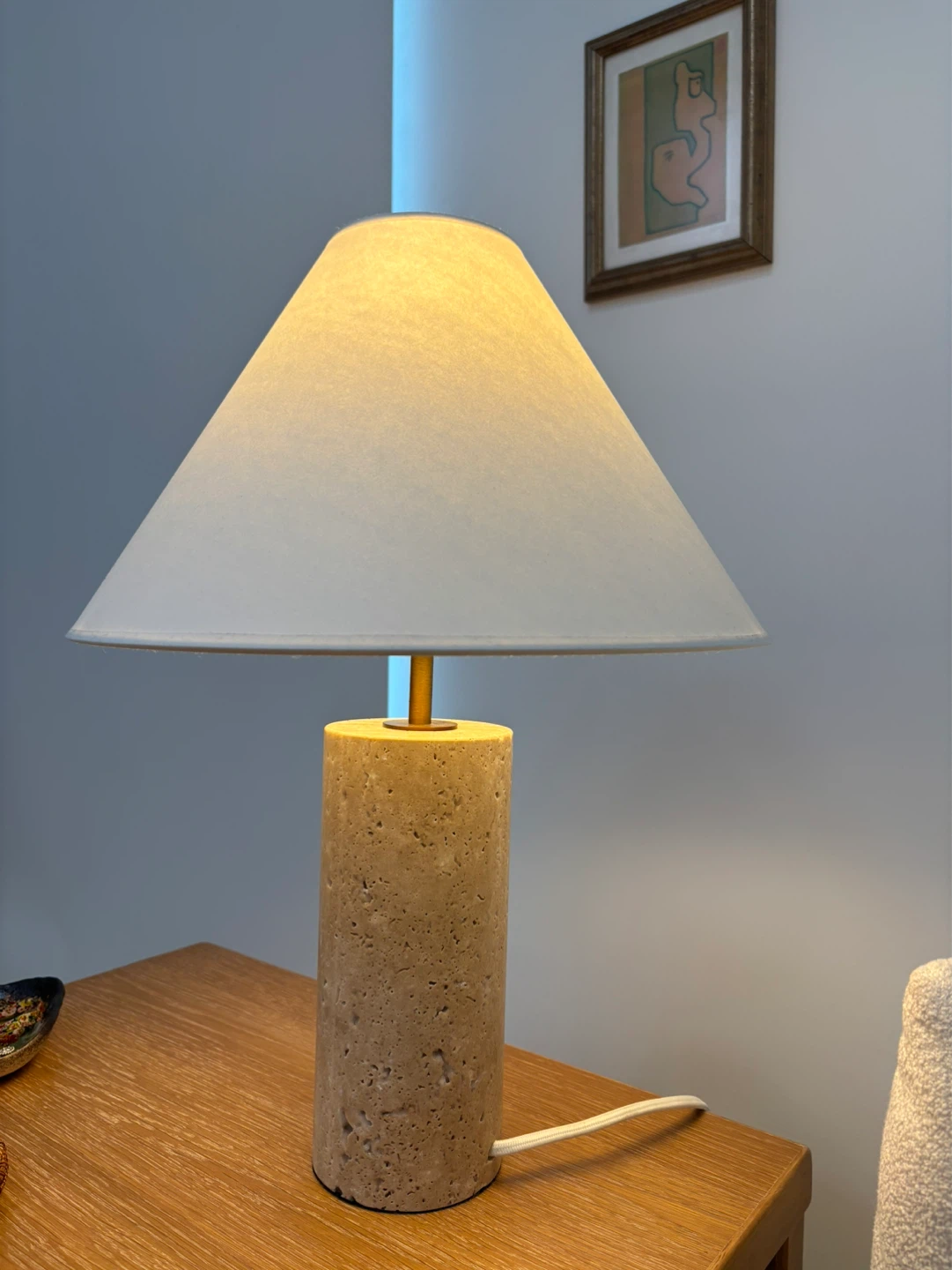 Travertine Table Lamp - photo 2