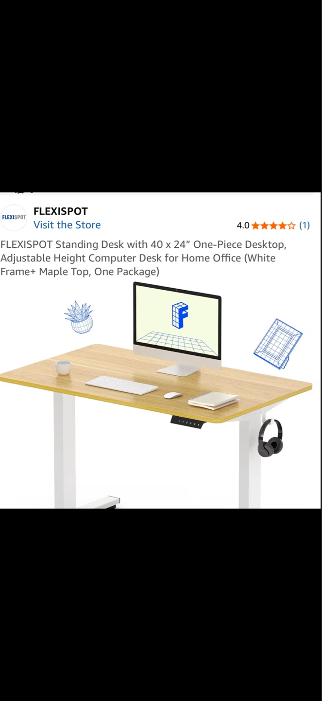 FLEXISPOT EG1S-40 Standing Desk Frame - New in Box!
