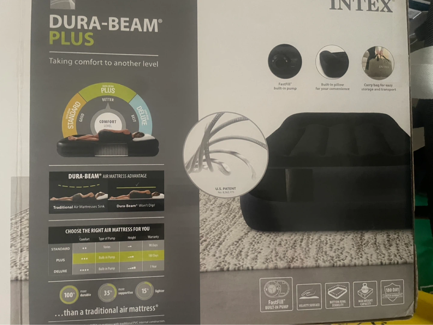 New. INTEX Dura-Beam Plus Air Mattress Twin - photo 3