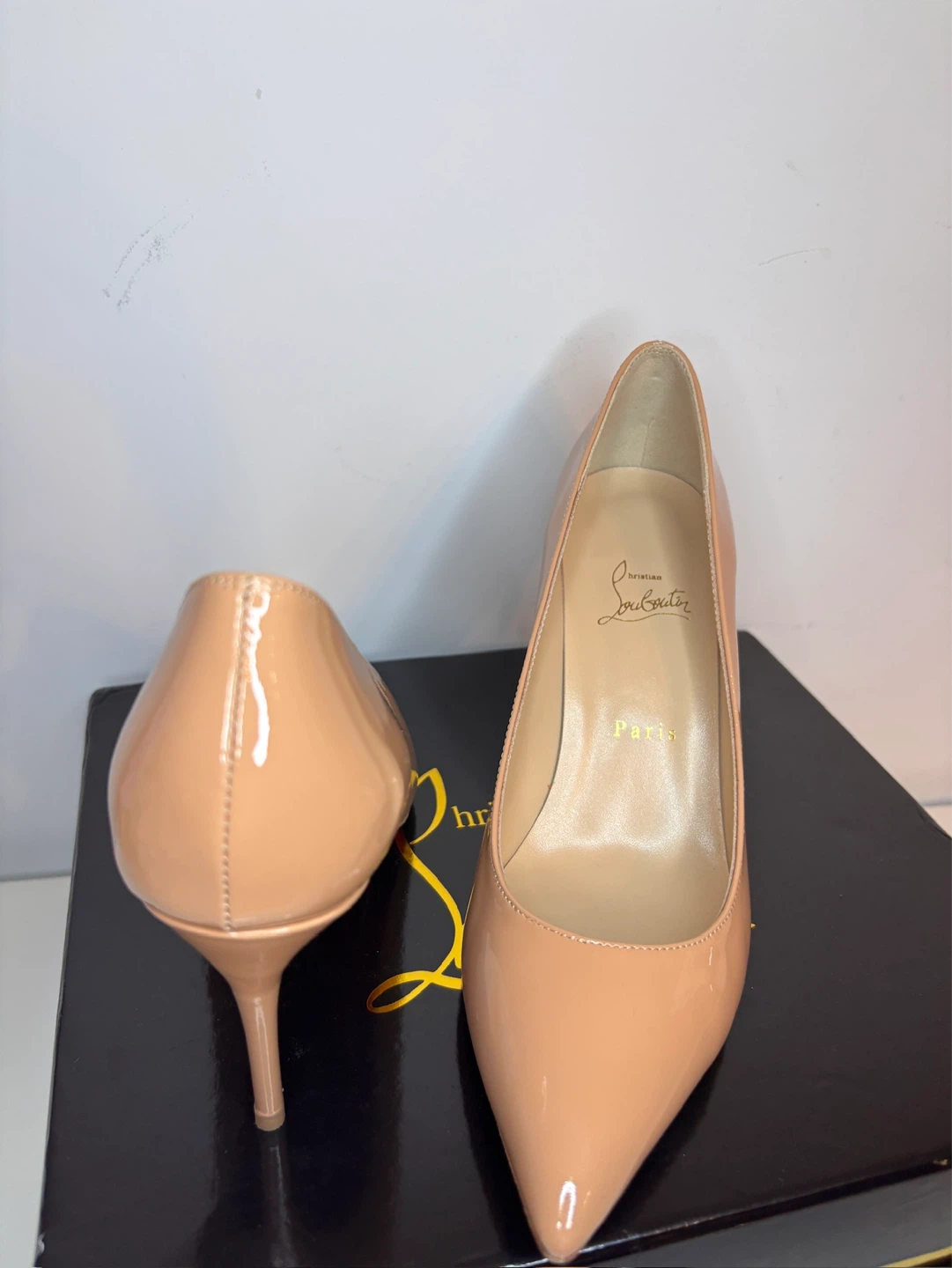 Christian Louboutin Beige Patent Leather Heels