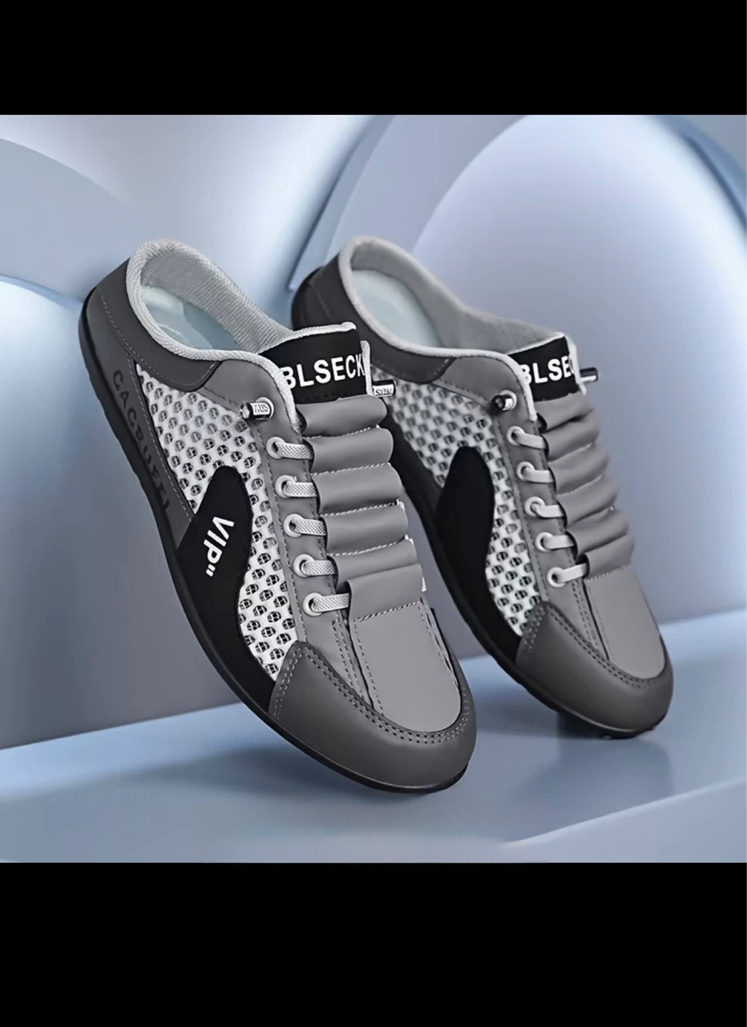 Men's Grey Mule slip-on Sneakers - Size 9.5