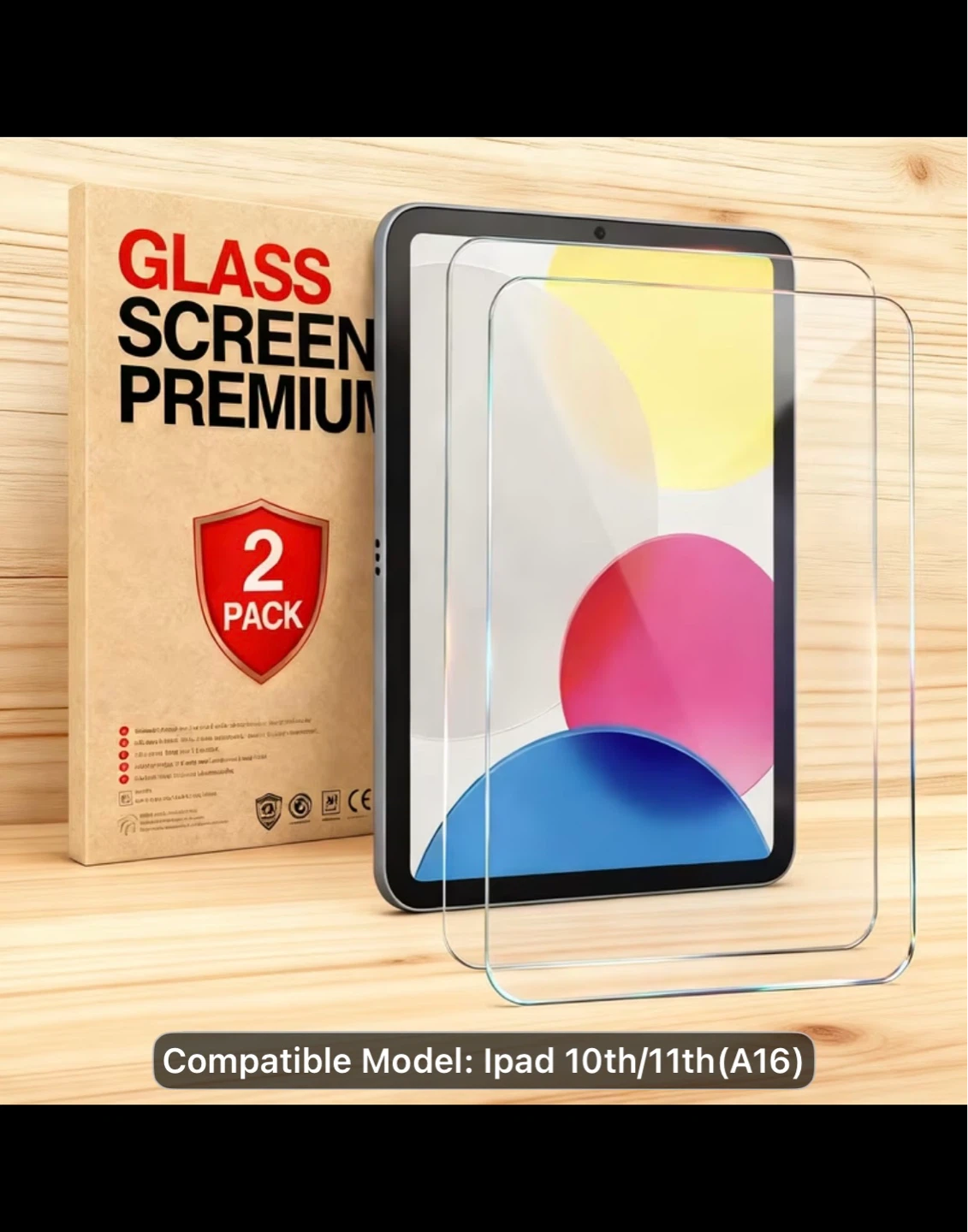 JETech 2-Pack Glass Screen Protector for iPad 10th/11th Gen
