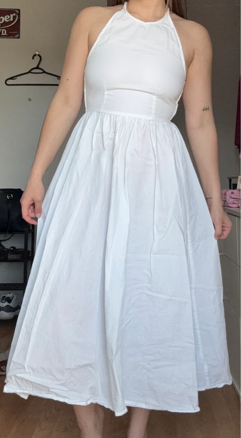 White Halter Neck Dress - photo 2