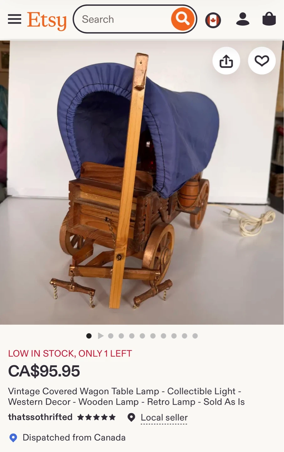 Collectible Calgary Stampede Covered Wagon Lamp - photo 2