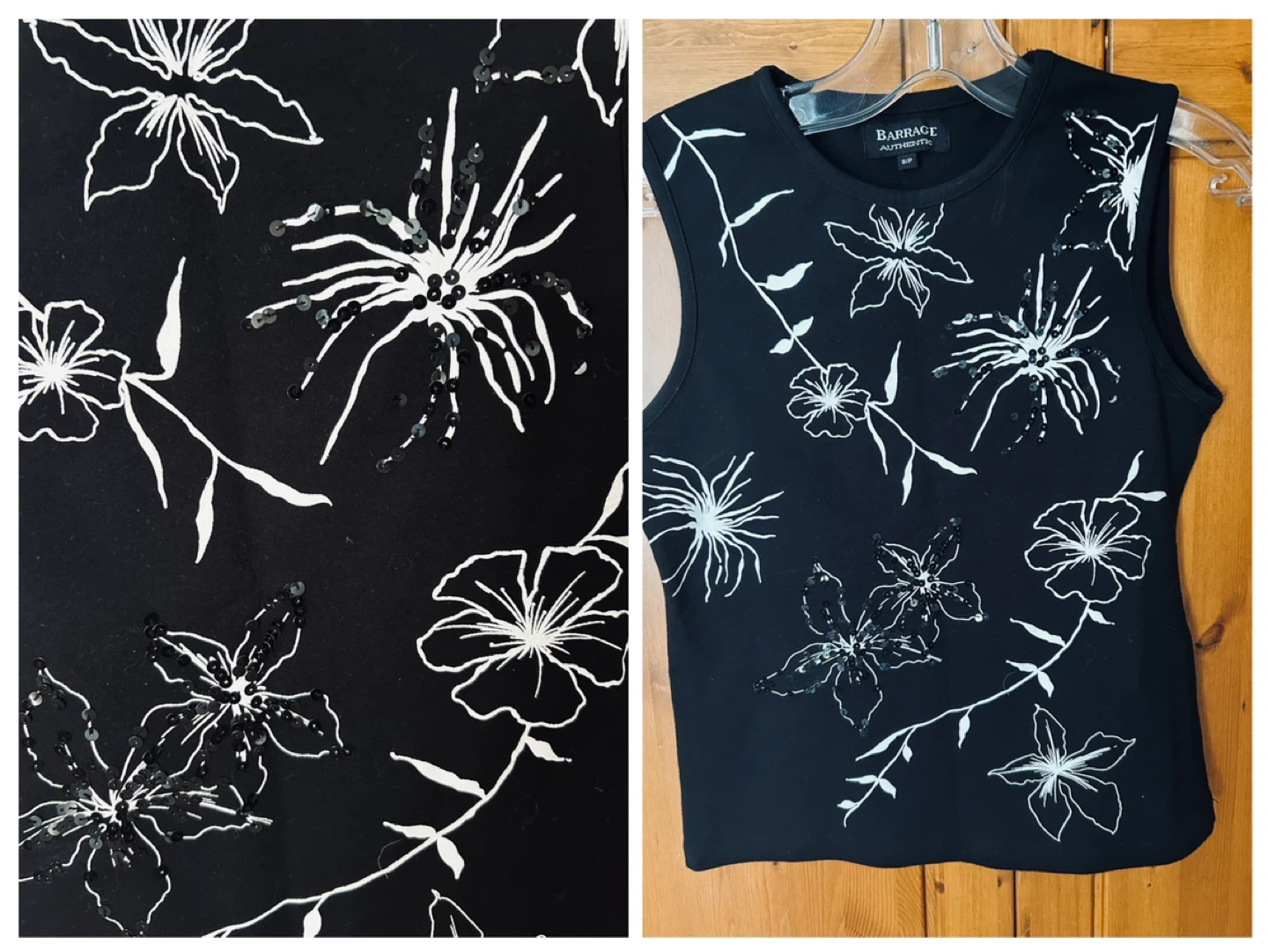 NEW Black Top with Sequin Detail - S/P
