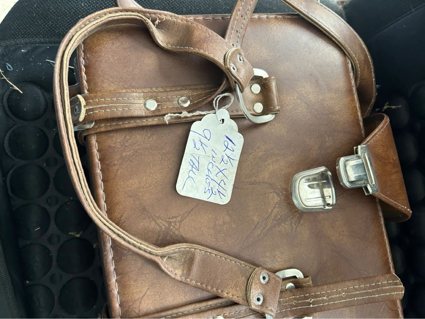 Brown Leatherette Briefcase Style Case with Insert - photo 2