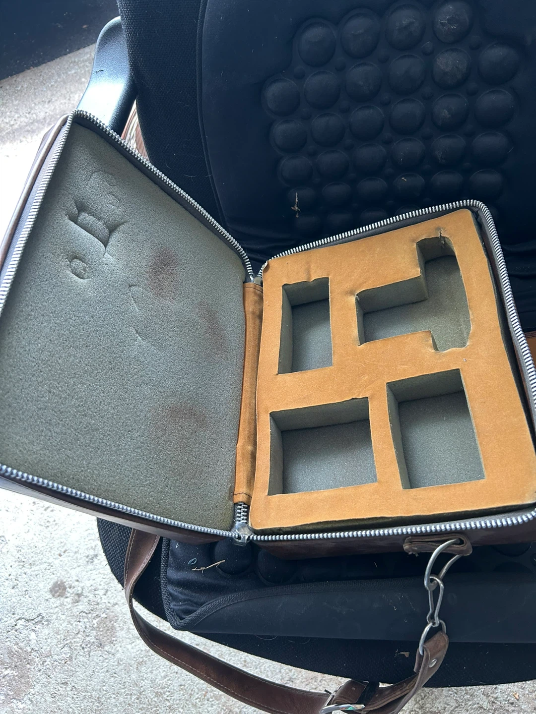 Brown Leatherette Briefcase Style Case with Insert - photo 4