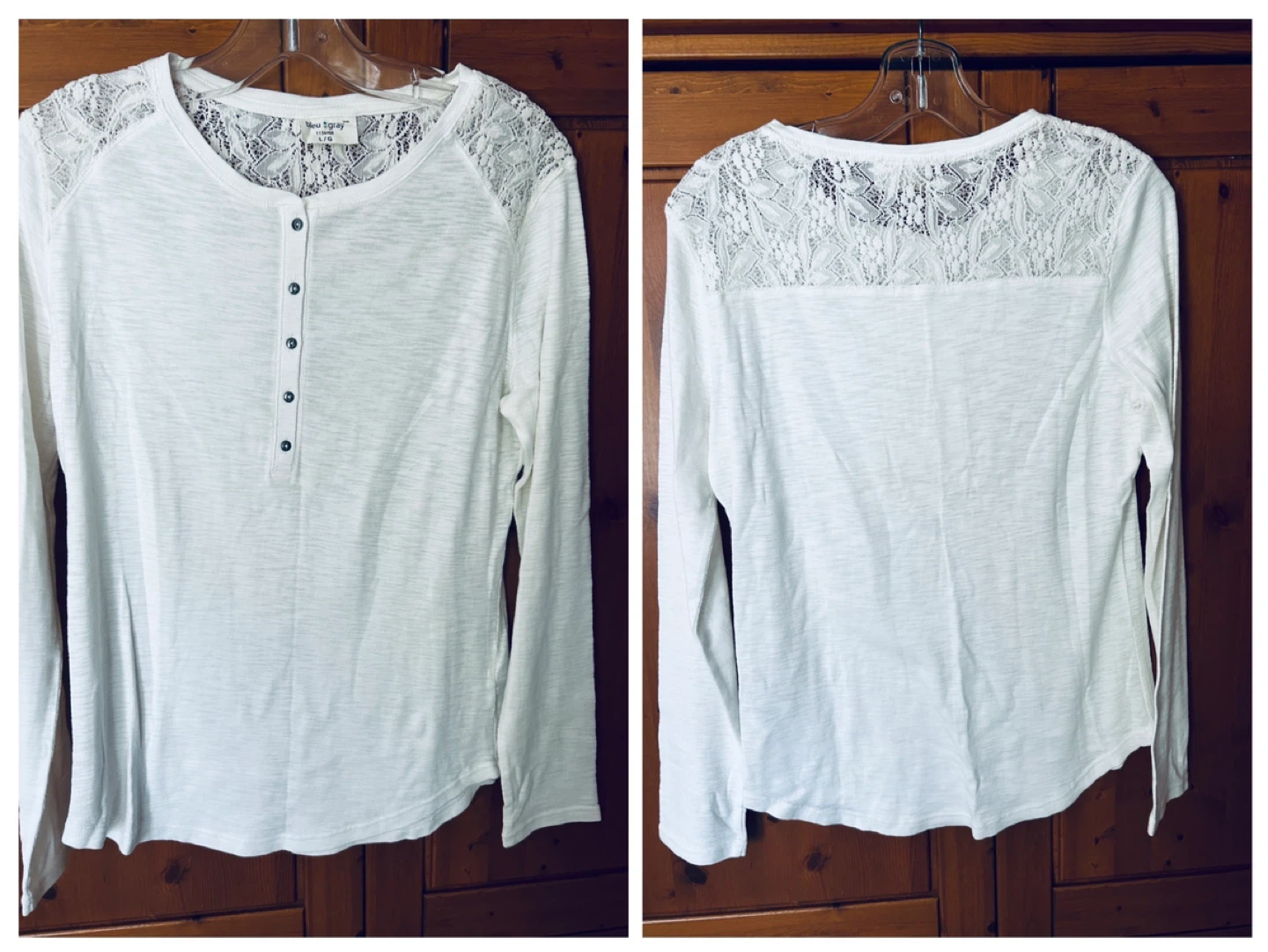 NEW COTTON & Lace Detail Top