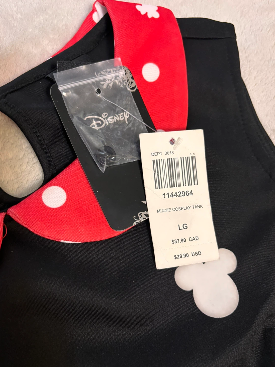 Disney Minnie Mouse Cosplay Crop Top - Size LG - photo 2
