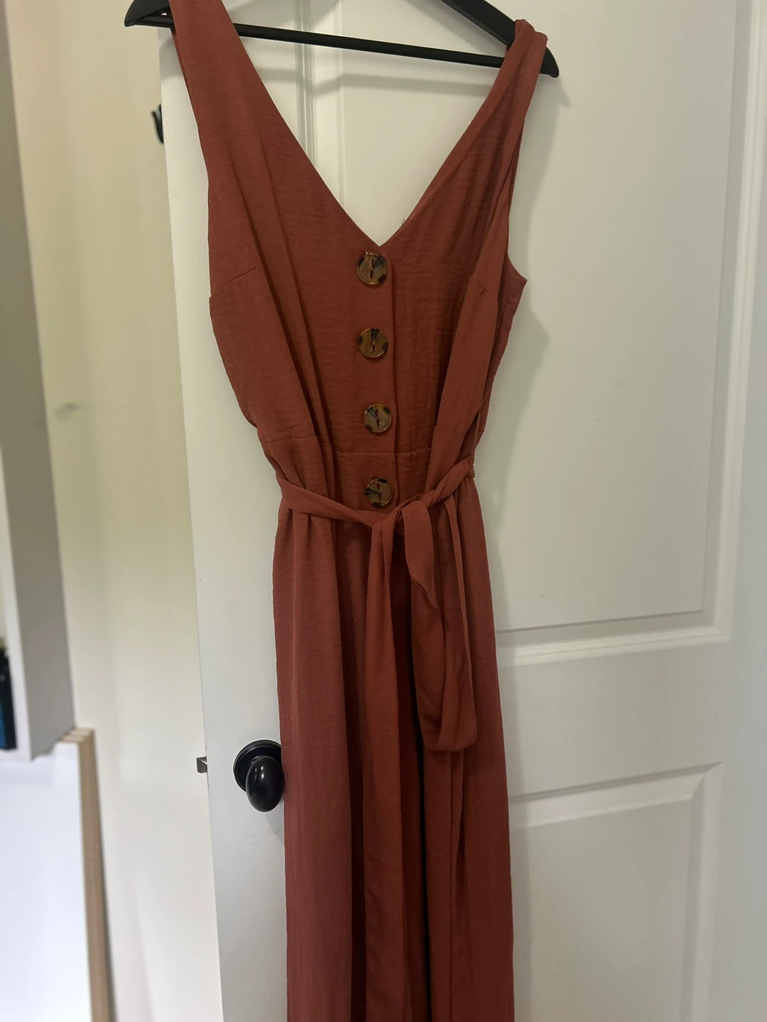 Rust-coloured Jumpsuit with Buttons