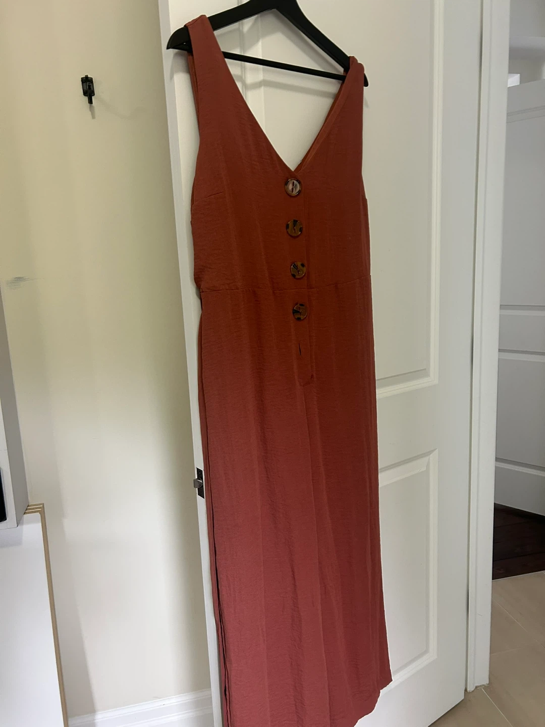 Rust-coloured Jumpsuit with Buttons - photo 5