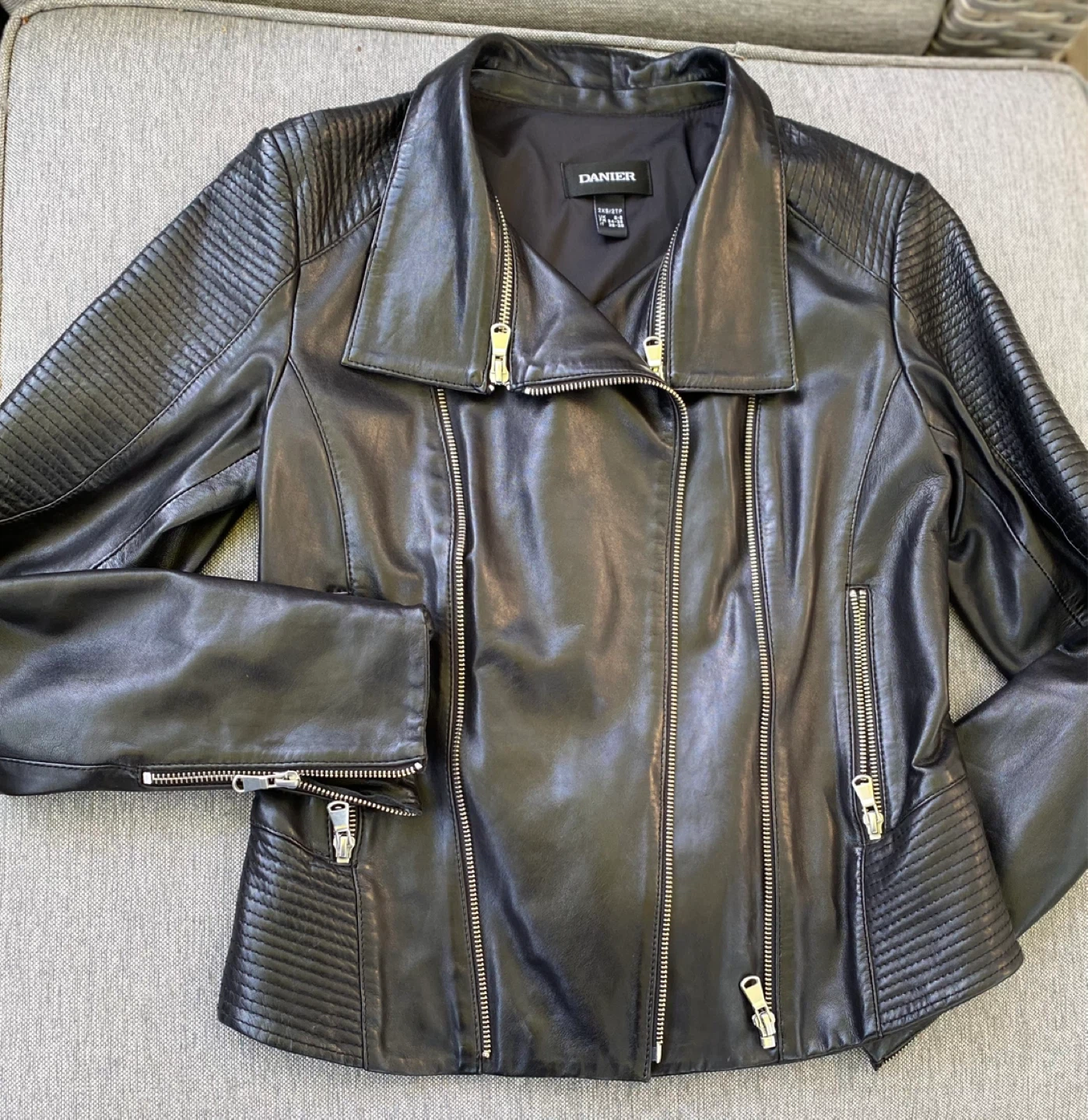 Danier Leather Moto Jacket, Size XS